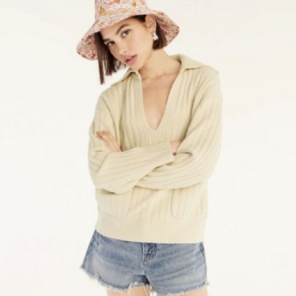 J. Crew Collared Boucle Sweater Sz S